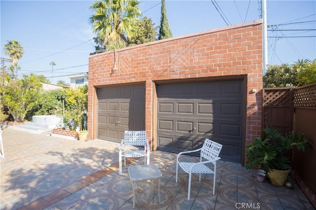 view of garage