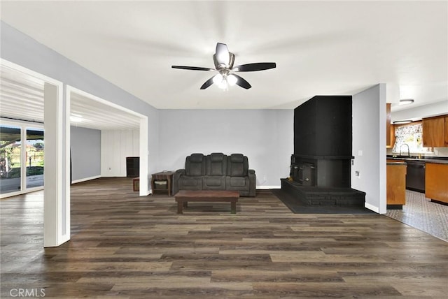 1938 Colusa, Corning, CA 96021 - sitting room featuring ceiling fan and dark wood finished floors
