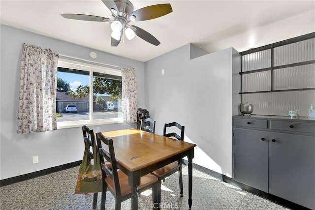 1938 Colusa, Corning, CA 96021 - dining space with ceiling fan and tile patterned floors