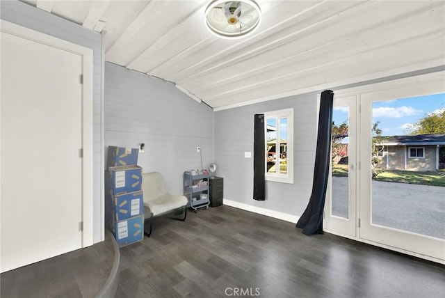 interior space featuring lofted ceiling