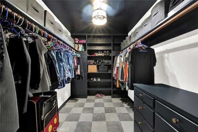 view of walk in closet