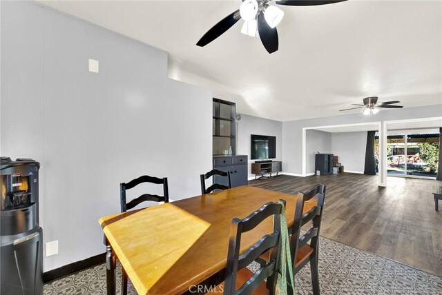 1938 Colusa, Corning, CA 96021 - dining space with a ceiling fan and wood finished floors