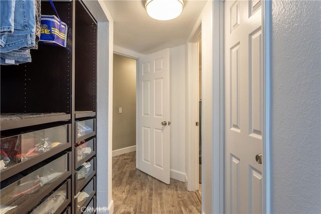 hall featuring light hardwood / wood-style flooring