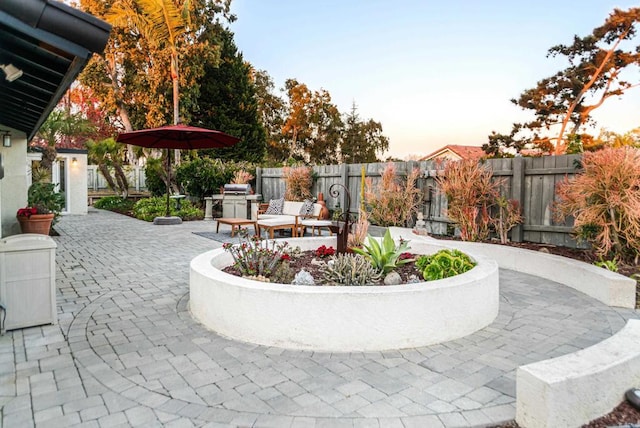 view of community featuring a patio area