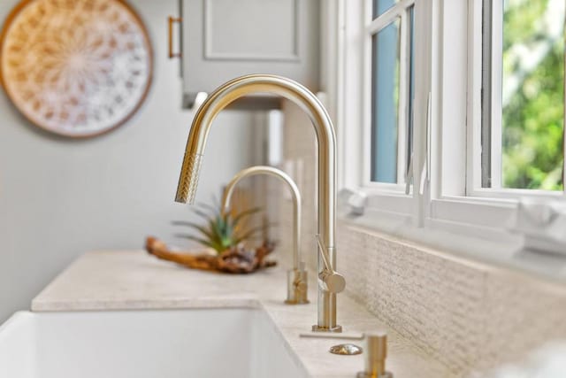 interior details with white cabinets