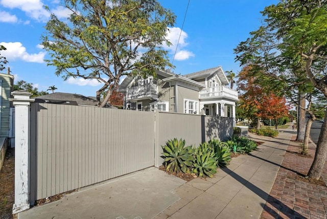 view of property exterior with a balcony