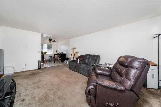 view of carpeted living area