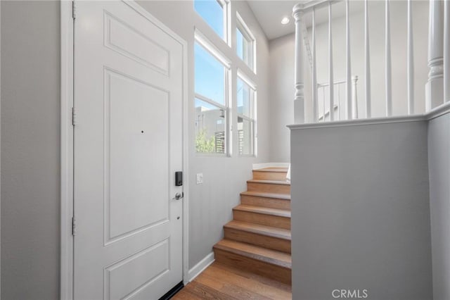 entryway featuring hardwood / wood-style flooring