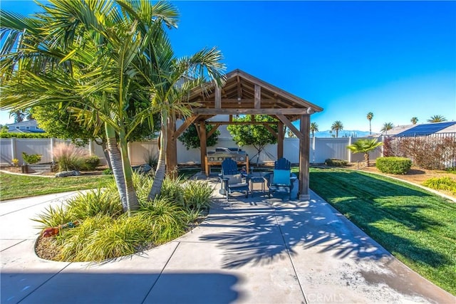 view of patio featuring a gazebo