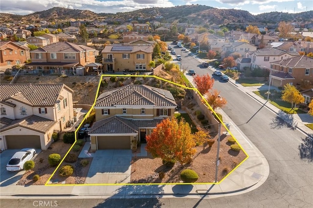 bird's eye view featuring a mountain view