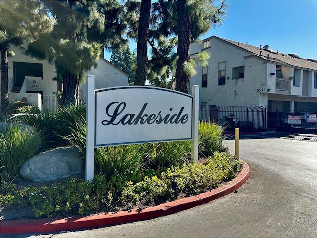 view of community sign