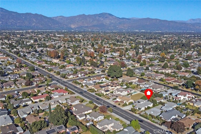 aerial view featuring a mountain view