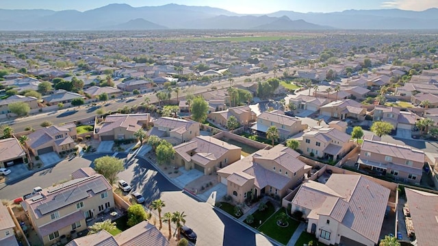 bird's eye view with a mountain view