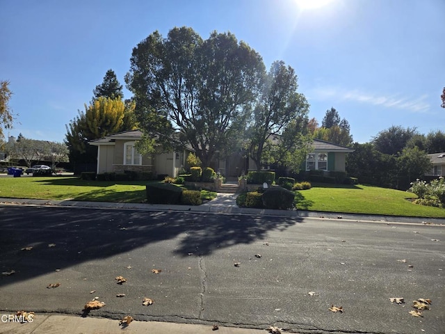 view of front facade with a front lawn