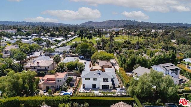 bird's eye view with a mountain view