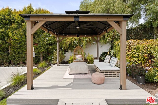 deck with a gazebo