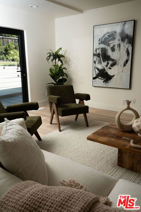 living room with light wood-type flooring