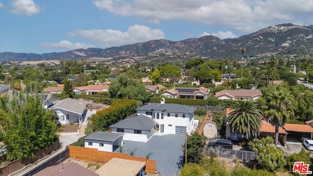 aerial view with a mountain view