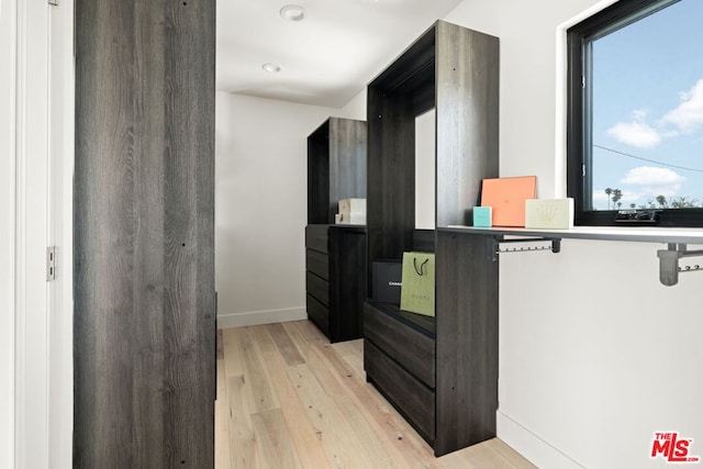 interior space with light hardwood / wood-style flooring