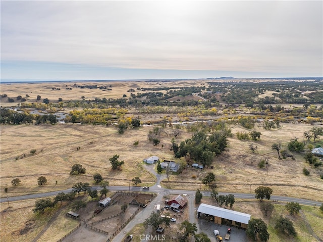 drone / aerial view with a rural view