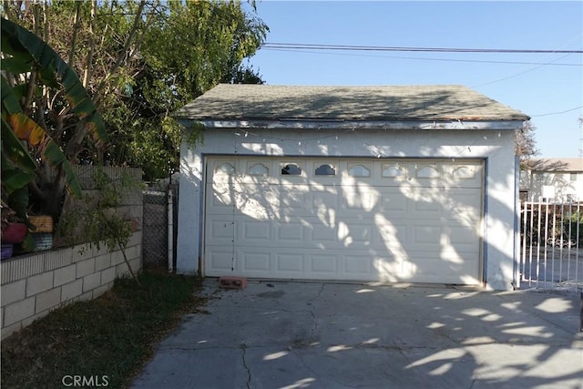 view of garage