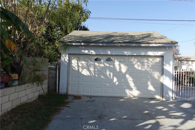 view of garage