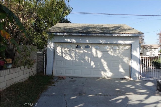 view of garage