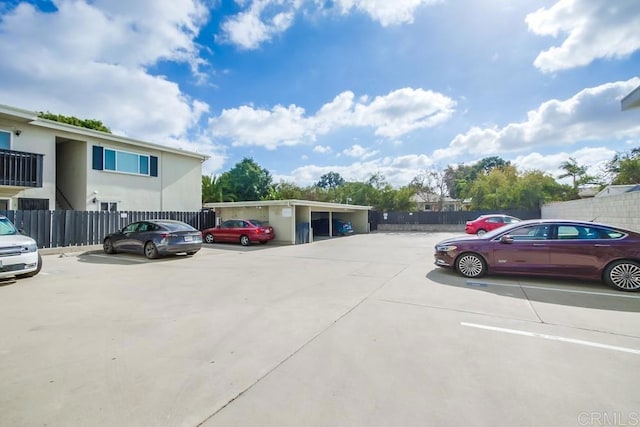 view of parking / parking lot