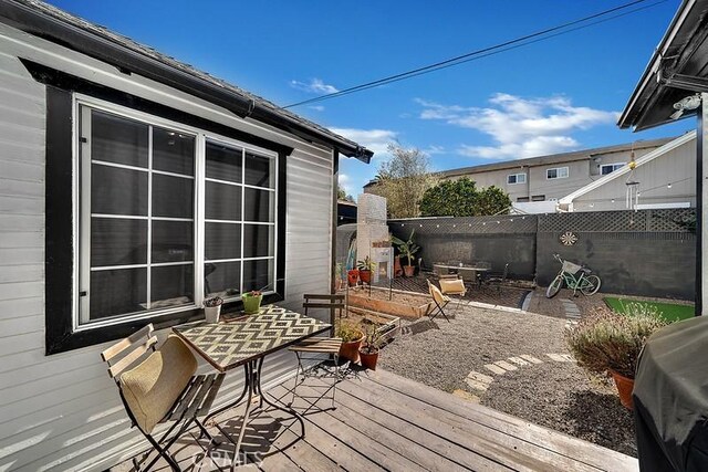 deck featuring grilling area