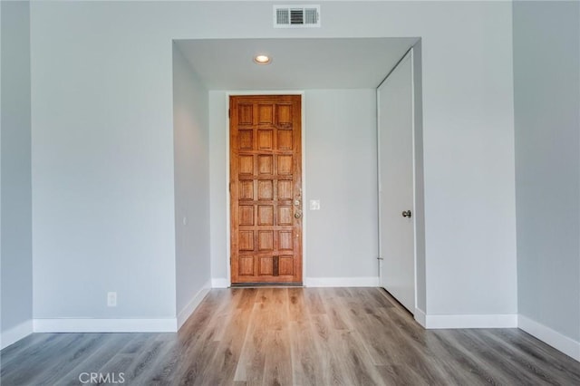 interior space with light hardwood / wood-style floors