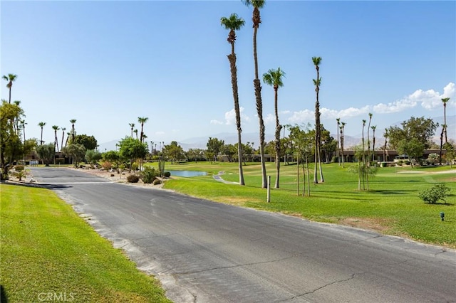 view of road featuring a water view