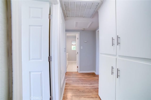 hall featuring light hardwood / wood-style floors