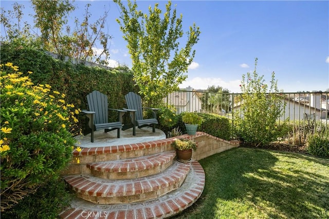 view of yard featuring a patio