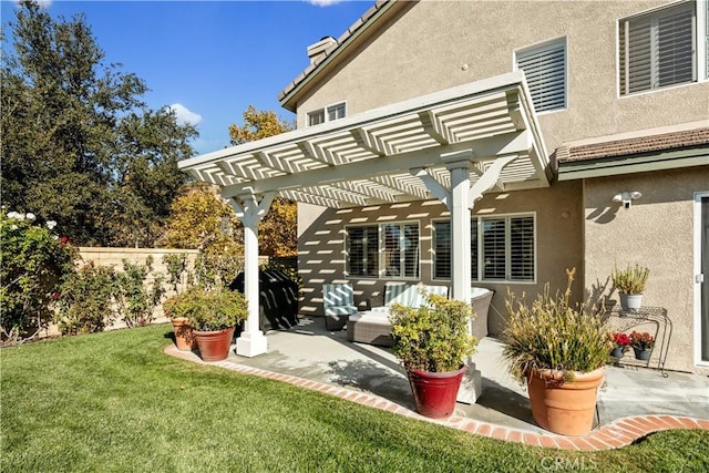 view of patio / terrace featuring a pergola