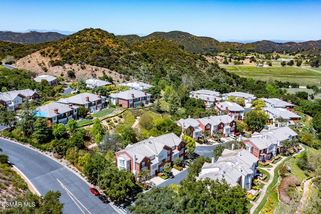 aerial view featuring a mountain view