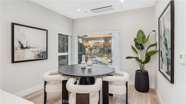 dining area featuring light hardwood / wood-style floors