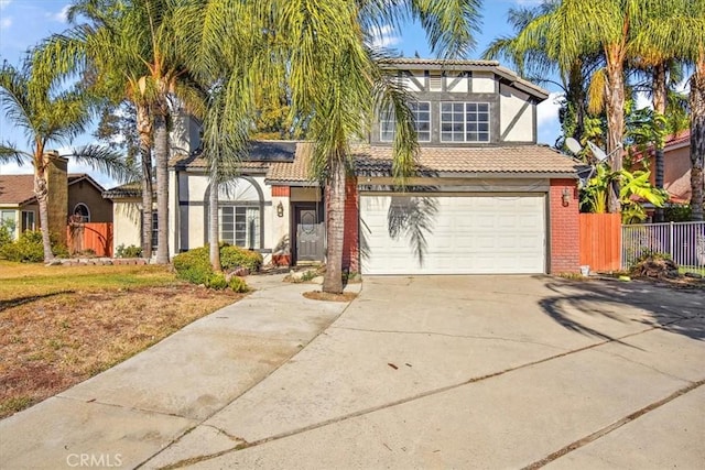 view of front of house with a garage