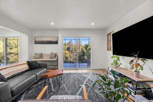 living room featuring hardwood / wood-style flooring