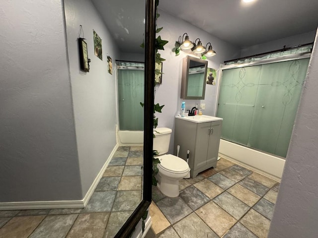 full bathroom featuring shower / bathing tub combination, vanity, and toilet