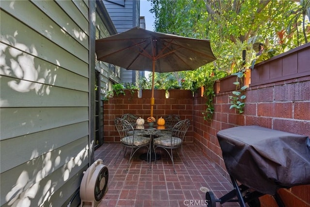 view of patio with grilling area