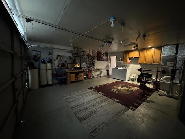 interior space with independent washer and dryer