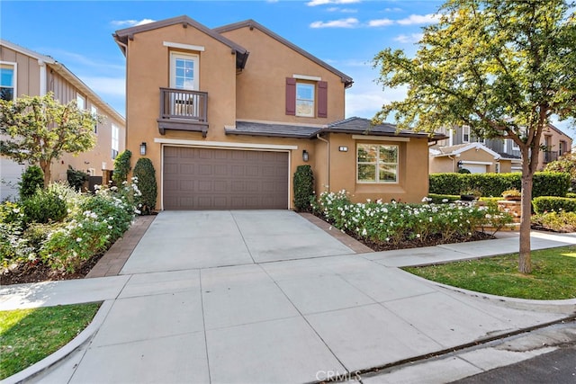 view of front of home with a garage