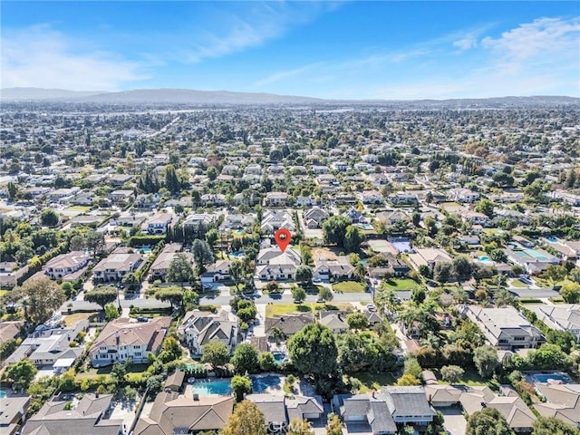 drone / aerial view with a mountain view