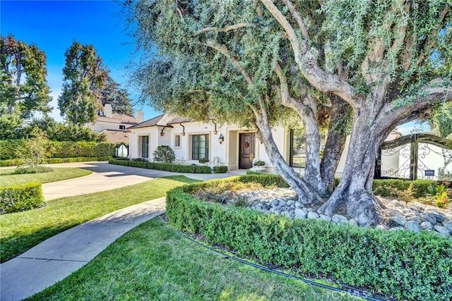 view of front of house with a front lawn