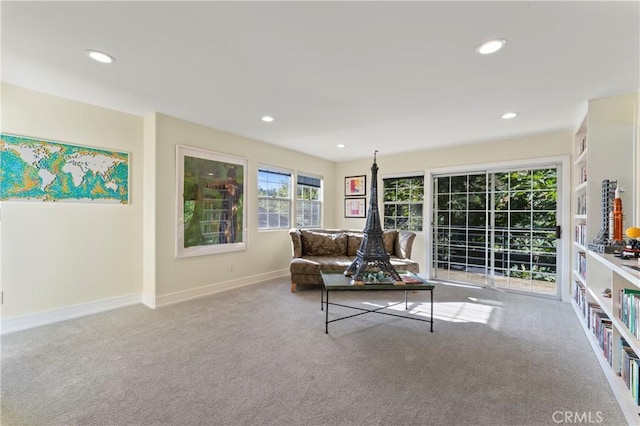 2355 N Beverly Glen Blvd, Los Angeles, CA 90077 - carpeted living room featuring recessed lighting and baseboards