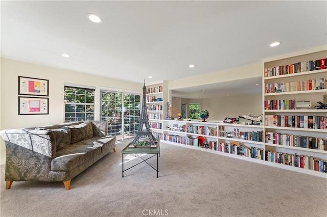 interior space featuring carpet