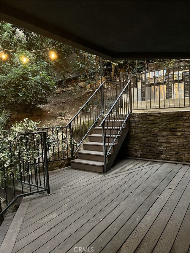 2355 N Beverly Glen Blvd, Los Angeles, CA 90077 - wooden deck with stairway