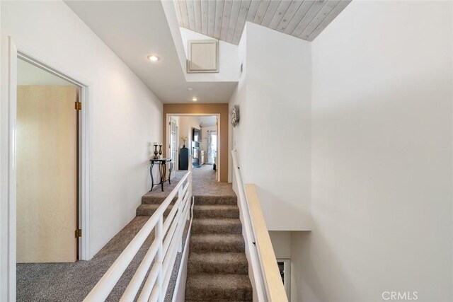 1652 Strand Way, Oceano, CA 93445 - stairway featuring carpet flooring and recessed lighting