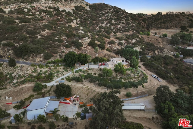 drone / aerial view with a mountain view