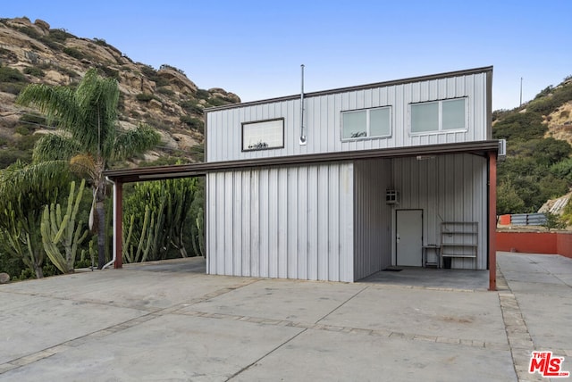 garage with a carport